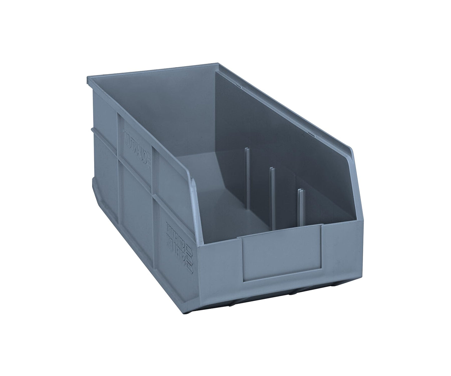 Quantum Storage K-SSB463GY-4 4-Pack Stackable Plastic Shelf Bin, 18" x 8-1/4" x 7", Gray