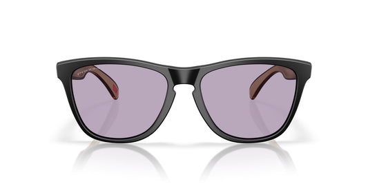 Oakley OO9245 Frogskins Low Bridge Fit Square Sunglasses, Matte Black/Red/Prizm Slate, 54 mm