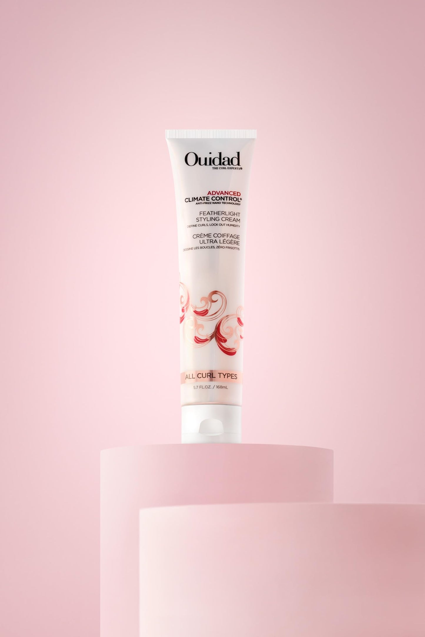 Ouidad Advanced Climate Control Styling Cream, 5.7 fl oz, Featherlight Curl Cream for Curly Hair, Shiny, Hydrated & Frizz-Free Curls, Sulfates