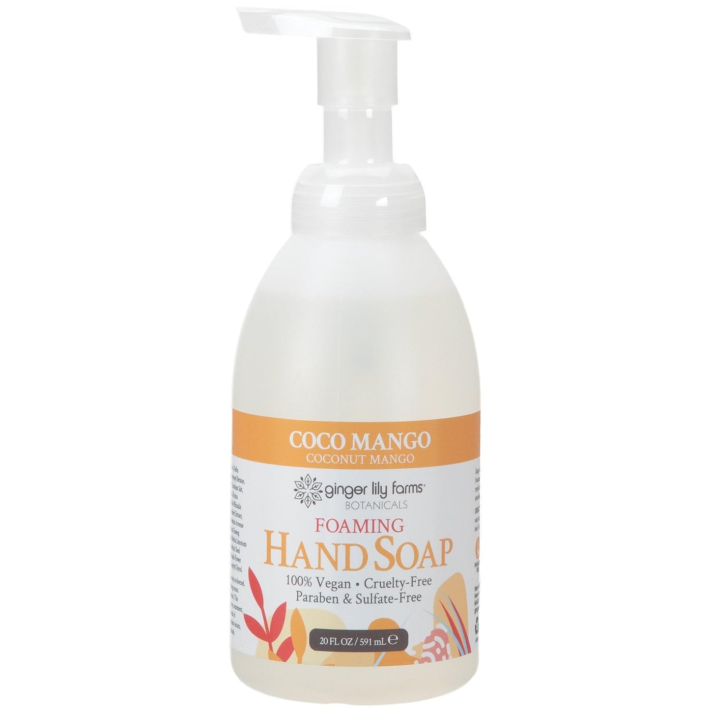 Ginger Lily Farms Botanicals All-Purpose Foaming Hand Soap Refill, Coco Mango, 100% Vegan & Cruelty-Free, Coconut Mango Scent, 20 Fl Oz (Pack of 1)