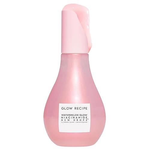 Glow Recipe Watermelon Niacinamide Dew Drops - Brightening, Plumping Hydrating Face Serum, Makeup Primer + Liquid Highlighter with Hyaluronic Acid