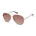 Kenneth Cole New York Women's KC5828F Pilot Sunglasses, Shiny Rose Gold/Gradient Brown, 58/17/140