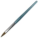 pana USA Acrylic Nail Brush100% Pure Kolinsky Hair New Teal Wood Handle with Silver Ferrule Oval Crimped Shaped Style (Size # 8) Beauty & Personal Care PANA