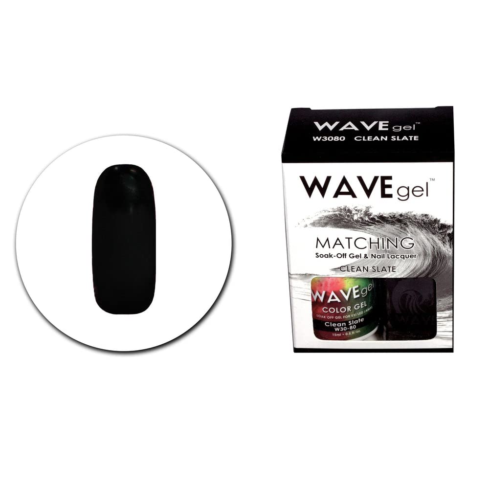 WAVEGEL Soak-0ff Gel & Nail Lacquer Matching Duo Set - Clean Slate - WCG80-80 I 0.5 Oz Beauty & Personal Care WAVE gel