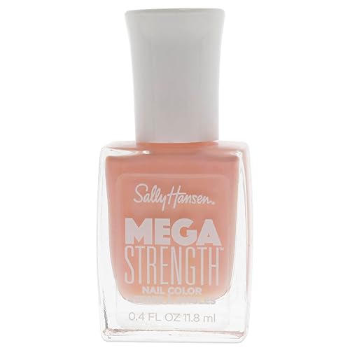 Sally Hansen Mega Strength Nail Color, I Ap-peach-iate You, .4 Fl Ounce, Jewel Very Cheery, 0.4 Fl Ounce