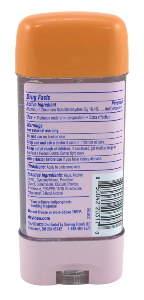 Dry Idea Deodorant 3 Ounce Gel Stick Unscented Antiperspirant (Pack of 6) Beauty and Personal Care Dry Idea