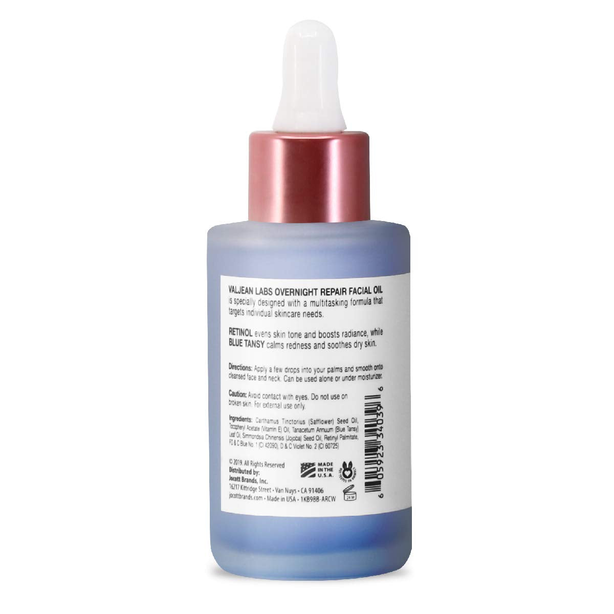 VALJEAN LABS Overnight Repair Facial Oil | Retinol and Blue Tansy | Helps to Even Skintone, Calm and Soothe Redness | Cruelty Free, Vegan, Made in USA