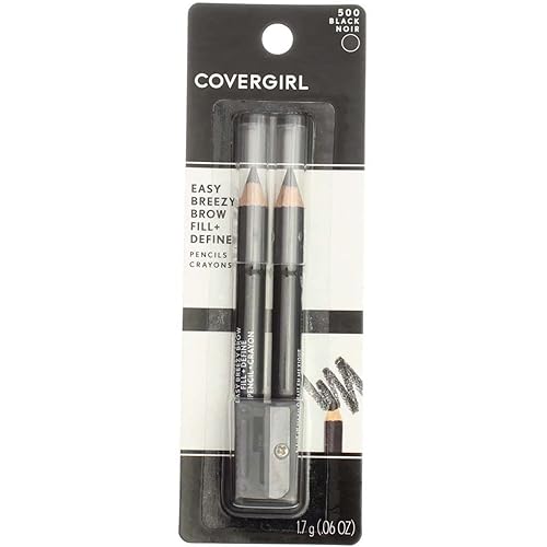 CoverGirl Professional Brow & Eye Makers Brow Shaper & Eyeliner, Midnight Black 500, .06 oz (Pack of 6)
