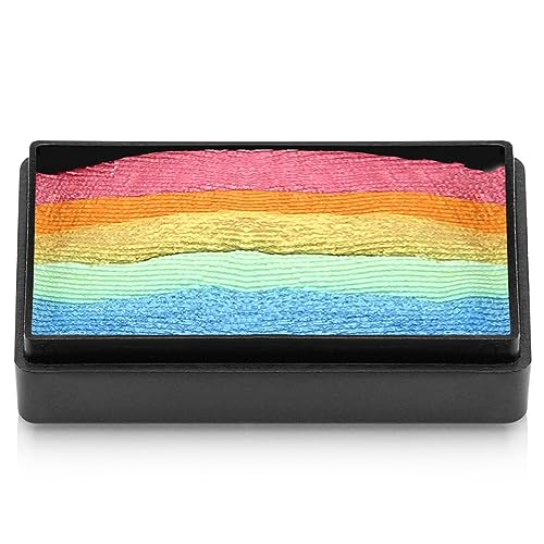 Kraze FX Dome Stroke - Sherbet Punch (25 gm), Professional 1-Stroke Split Cake, Hypoallergenic, Non-Toxic, Water Activated Face & Body Painting Makeup