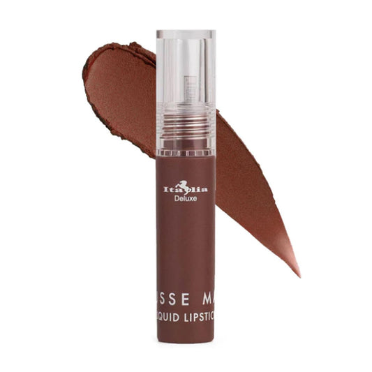 Italia Deluxe Pick 1 Mousse Matte Liquid Lipstick Comfortable Velvet Finish & Zipper Bag (190-02 : COCOA, Full Size) Beauty & Personal Care Italia Deluxe