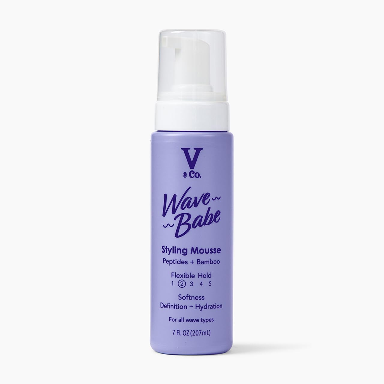 V&Co. Wave Babe Styling Mousse - Hair Mousse for Wavy Hair, Frizz Control & Volume - Lightweight Flexible Hold,Hydrating Hair Styling Product