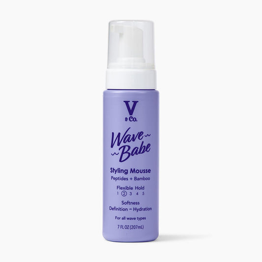 V&Co. Wave Babe Styling Mousse - Hair Mousse for Wavy Hair, Frizz Control & Volume - Lightweight Flexible Hold,Hydrating Hair Styling Product