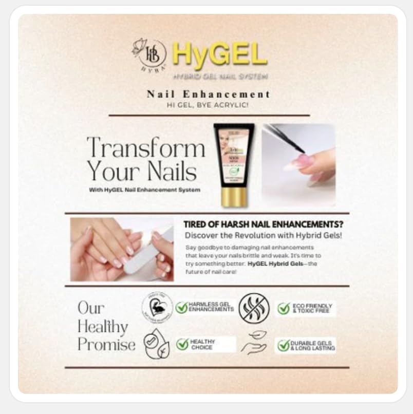 HyGEL Hybrid Nail Gel, Nude Skin Collection SINGLES, 60ml (Pale Nude, NS10) Beauty & Personal Care HYBA