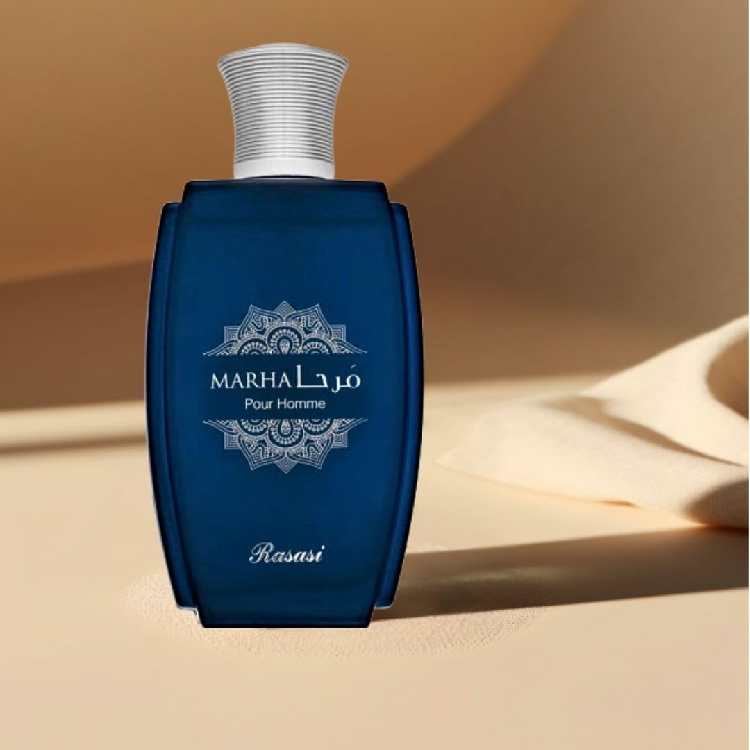 RASASI Marha Eau De Parfum Spray 100ML (3.38 OZ) Long Lasting Arabian Perfume for Men with Aromatic, Warm And Floral Notes - Captivating And Luxurious