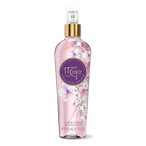 Maja Plum Blossom Perfumed Body Mist with Floral and Fruity notes to refresh yourself any time, Transparent Purple, 8.1 Fl Oz, Spray Bottle