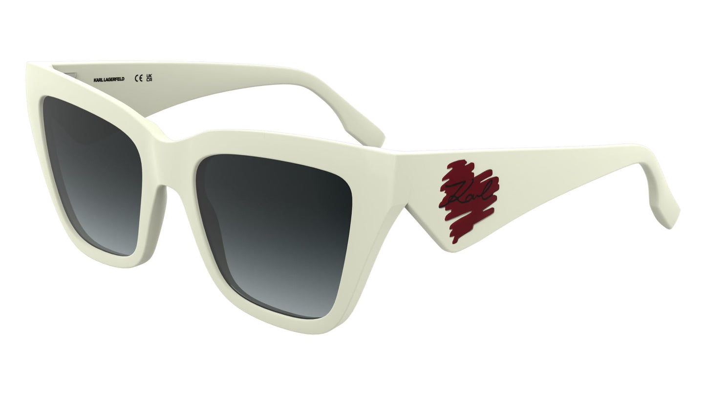 KARL LAGERFELD Women's Sunglasses KL6184S - White with Gradient Grey Lens