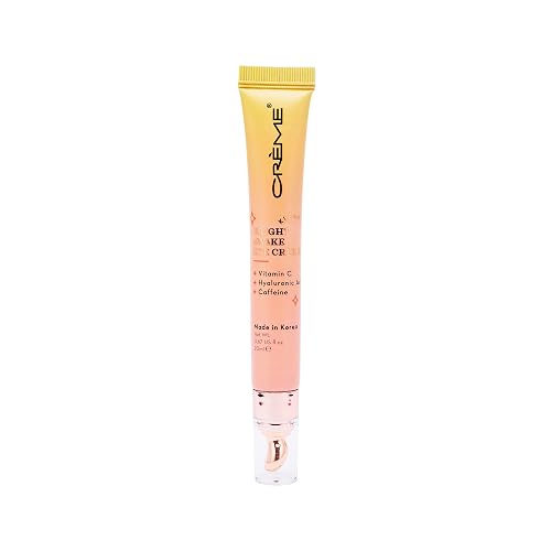 The Crème Shop Klean Beauty Awake Eye Crème, Vitamin C, Hyaluronic Acid & Caffeine, Dark Circles Under Eye Treatment (0.67 fl oz)