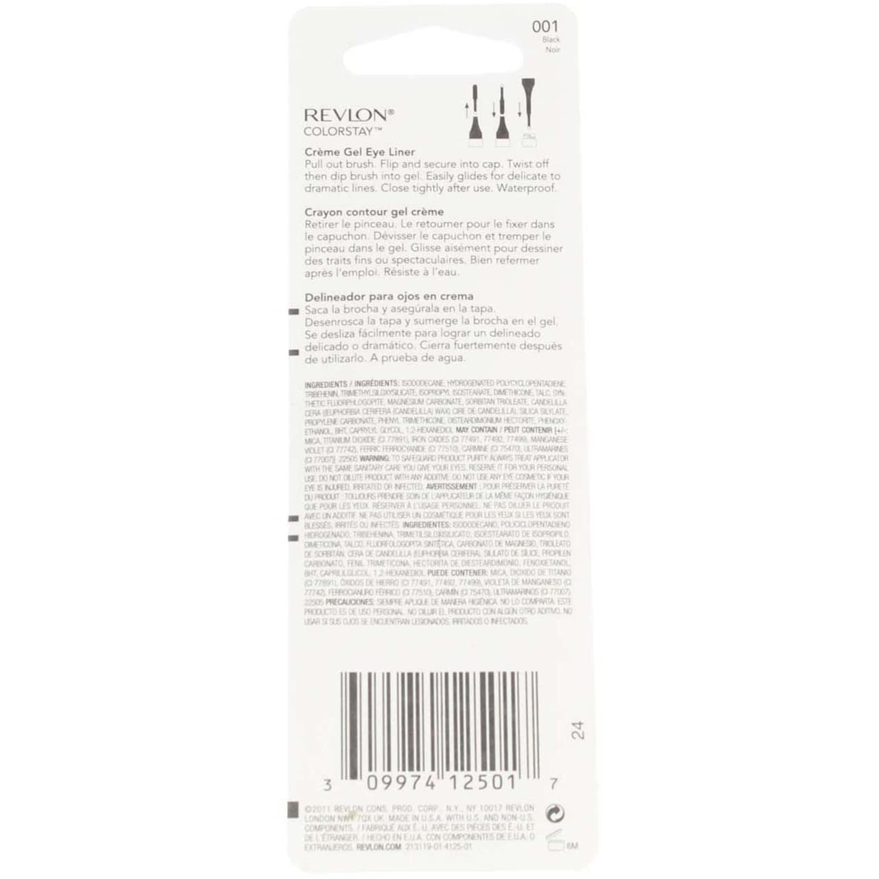 Revlon Colorstay Liner Creme Gel Eye Liner, Black [001], 0.08 Ounce