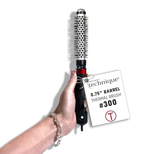 Cricket Technique Thermal Hair Brush #300 0.75” for Blow-Drying, Curling, and Styling - Heat-Retaining Barrel with Anti-Static Tourmaline Bristles