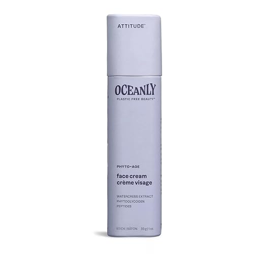 ATTITUDE Oceanly Face Cream Bar, EWG Verified, Plastic-free, Plant and Mineral-Based Ingredients, Vegan and Cruelty-free Beauty Products, PHYTO AGE