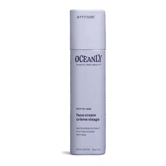 ATTITUDE Oceanly Face Cream Bar, EWG Verified, Plastic-free, Plant and Mineral-Based Ingredients, Vegan and Cruelty-free Beauty Products, PHYTO AGE