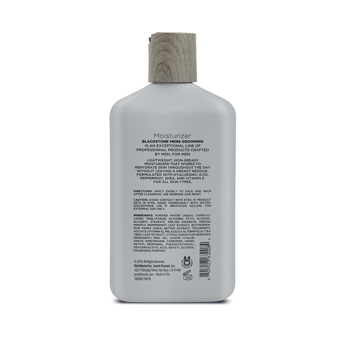Blackstone Men's Grooming Refresh Facial Moisturizer with Vitamin E, Peppermint & Hyaluronic Acid - Lightweight & Non-Greasy | Restores Dry Skin