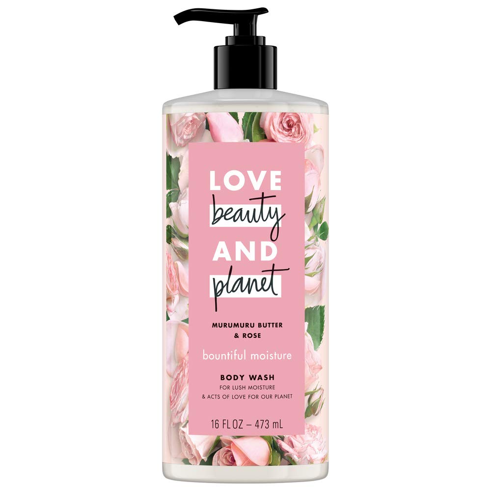 Love Beauty And Planet, Bountiful Moisture Body Wash to Clean Hydrate Skin Murumuru Butter Silicone Free Paraben Free Vegan, rose, 16 Fl Oz