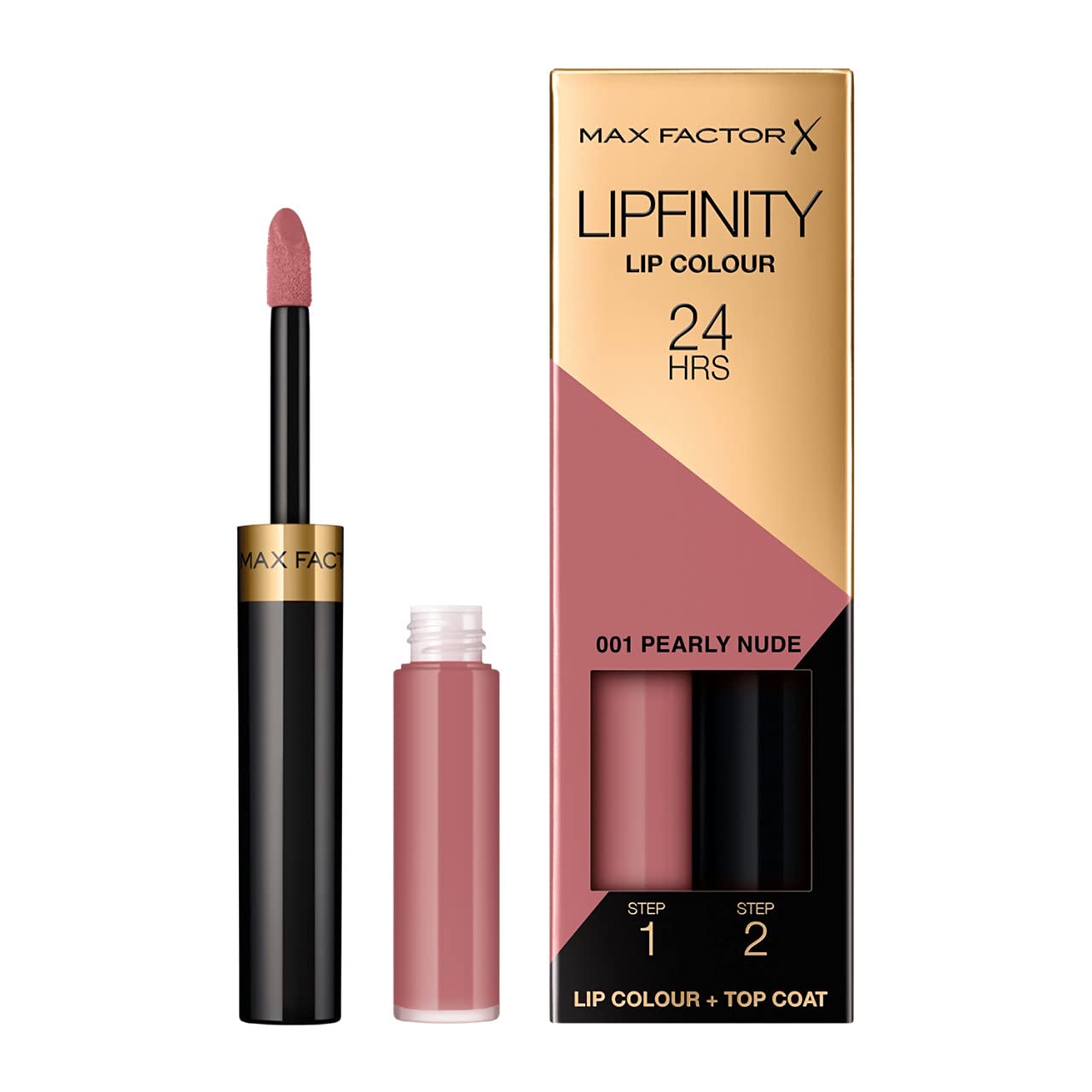 Max Factor Lipfinity Lipstick for Women, # 001 Pearly Nude, 0.14 Ounce
