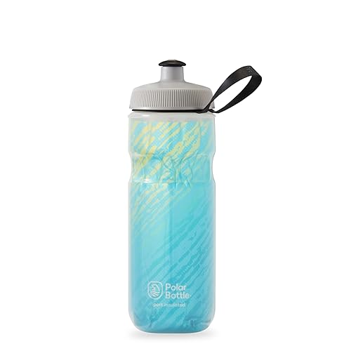 Polar Bottle - Sport Insulated 20oz Nimbus, Seaside Blue & Yellow - Leak Proof Water Bottles Keep Water Cooler 2x Longer than a Regular Reusable