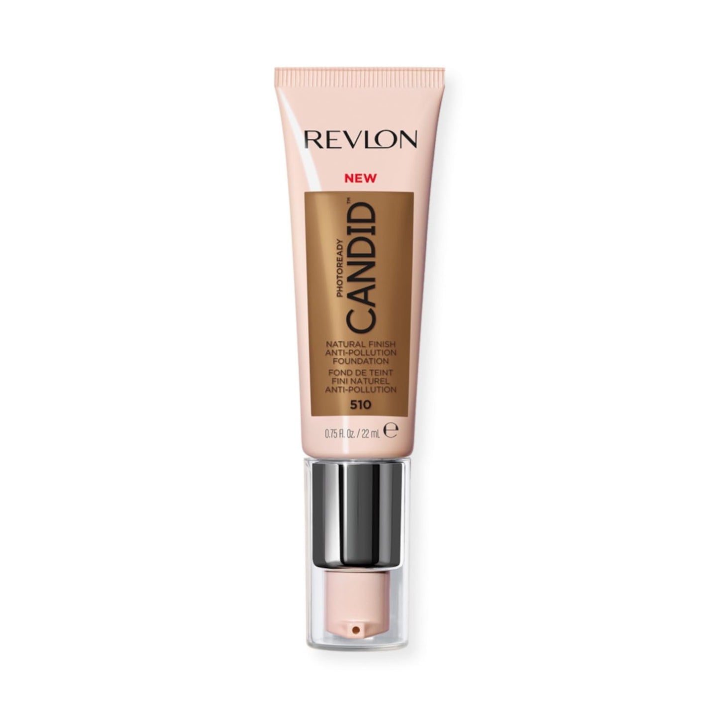 Revlon PhotoReady Candid Natural Finish Foundation, with Anti-Pollution, Antioxidant, Anti-Blue Light Ingredients, 510 Cappuccino, 0.75 fl. oz.