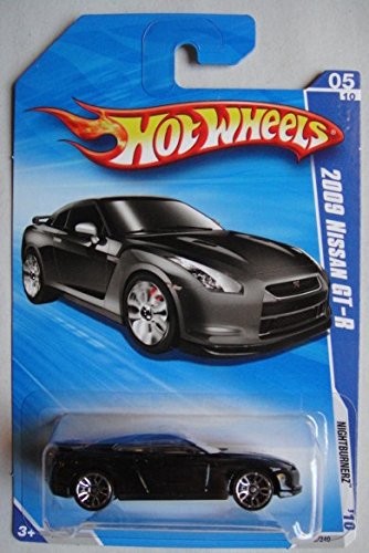 HOT WHEELS 2010 NIGHTBURNERZ, BLACK 2009 NISSAN GT-R 5/10