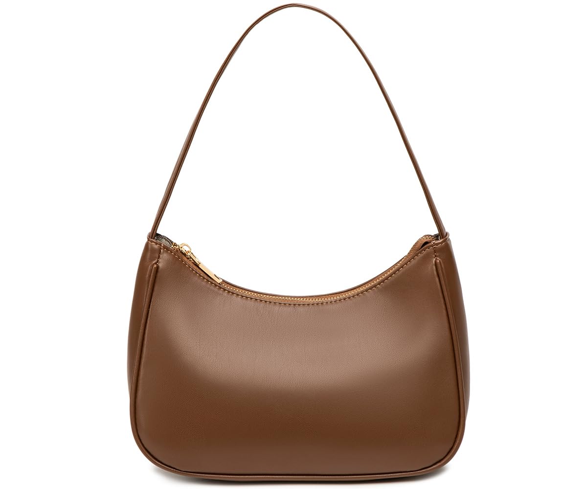 CYHTWSDJ Shoulder Bags for Women, Cute Hobo Tote Handbag Mini Clutch Purse with Zipper Closure (Chocolate)