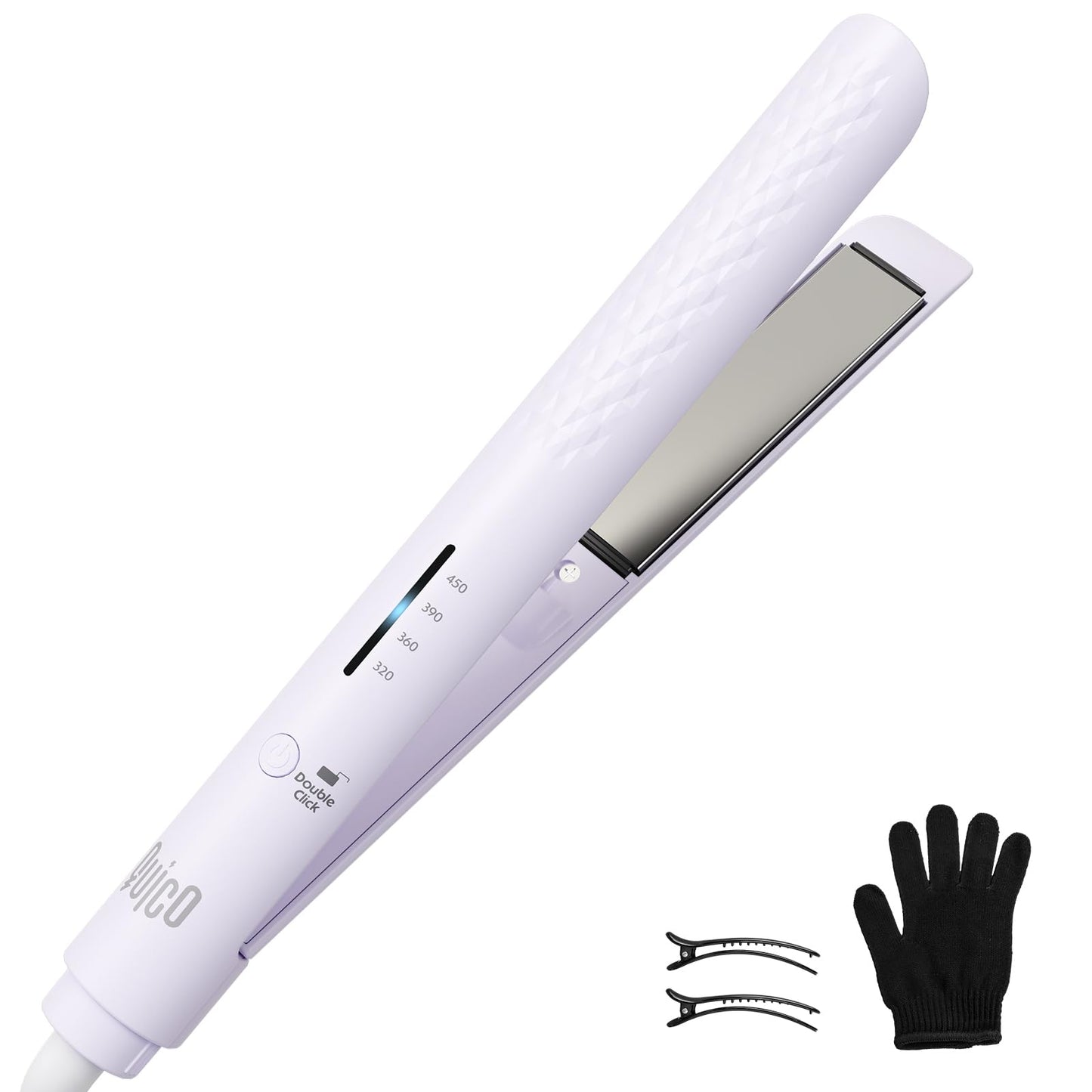 Quico Hair Straightener, 110-240V Global Travel Hair Straighteners for Women, 15s Fast Heating, Ceramic Negative Ion Flat Iron, Temp Memory Beauty and Personal Care QUICO Default Title
