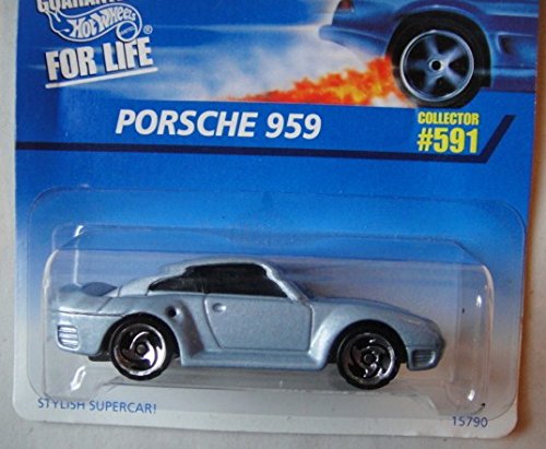Hot Wheels LT. Blue Porsche 959 Collector #591 Razor Wheel Coolest to Collect Card