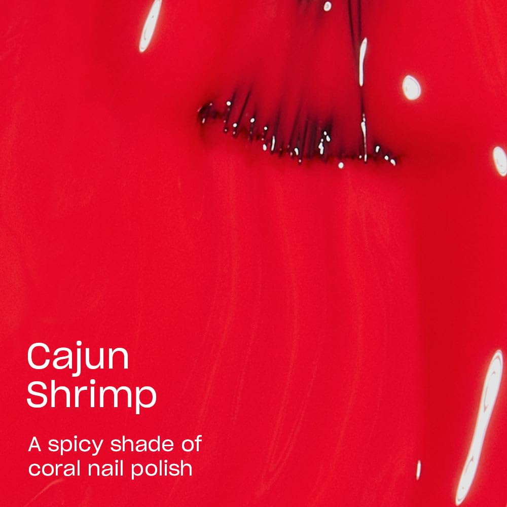 OPI Nail Lacquer Cajun Shrimp | Opaque Bright Orange Crème Chip Resistant Nail Polish | Fast Drying, Streak Free