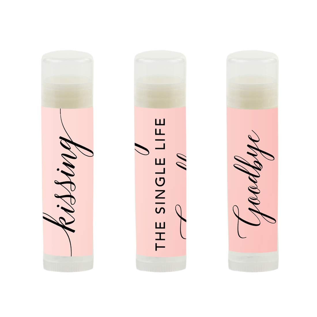 Andaz Press Blush Pink Rose Elegant Bridal Shower Engagement Party, Lip Balm Chapstick Favors, Kissing The Single Life Goodbye, 12-Pack, Bridal Shower
