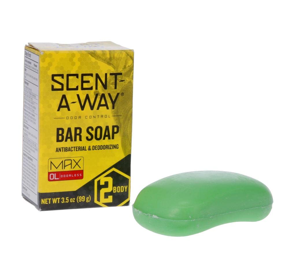 Hunters Specialties Scent-A-Way MAX Bar Body Soap - Hunting Odorless Green Soap Scent Eliminator for Hunters, Trappers, Anglers, and Campers - 3.5 Oz