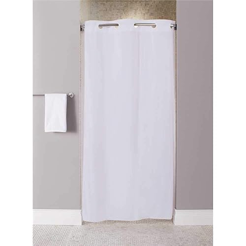Hookless Shower Curtain, White, 74 In L, 42 In W
