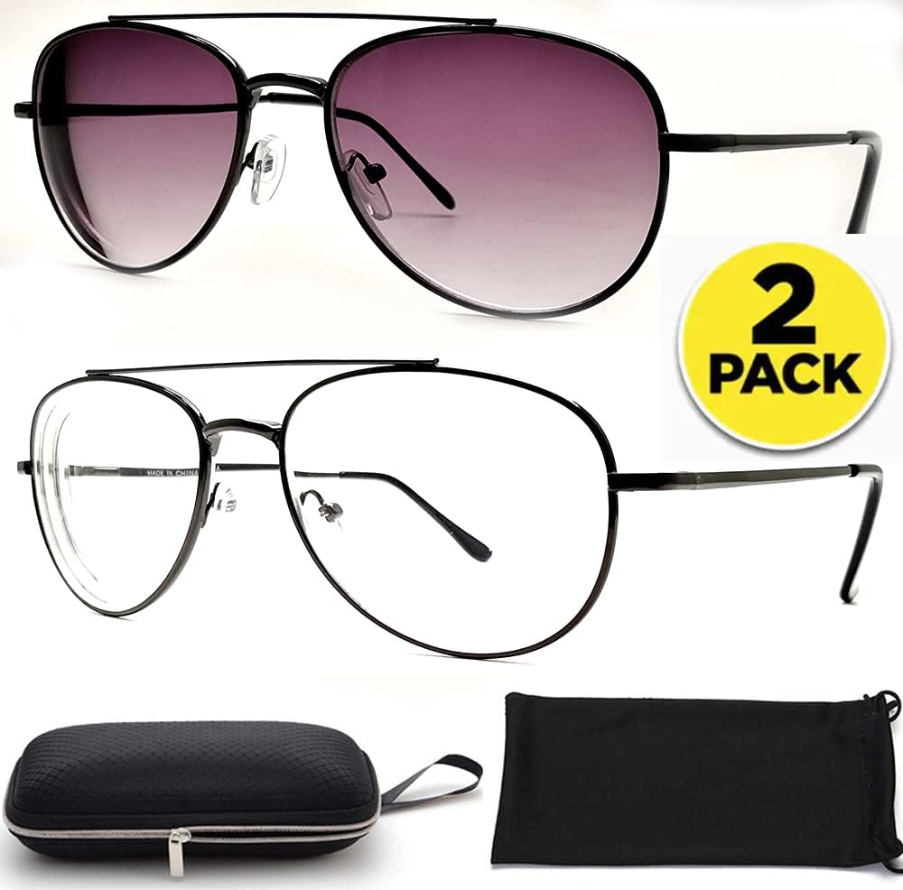 Nearsighted Shortsighted Myopia Distance Driving Glasses Men Women Blue Light Blocking Sunglasses Classic Vintage Retro Frame (-3.00)