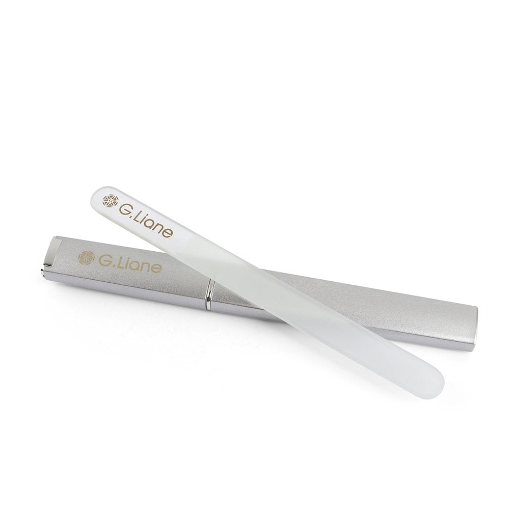 G.Liane Crystal Glass Nail File Professional Double Sided Etched Crystal Nail File Set for Nail Art & Nail Care Alternative to Metal Nail Files Emery
