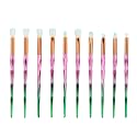 MIPPER 10pcs Diamond Handle Eye Makeup Brushes?Eyebrow Eye shadow Eyeliner Nasal shadow Cosmetics Brush Tool (pink+green)