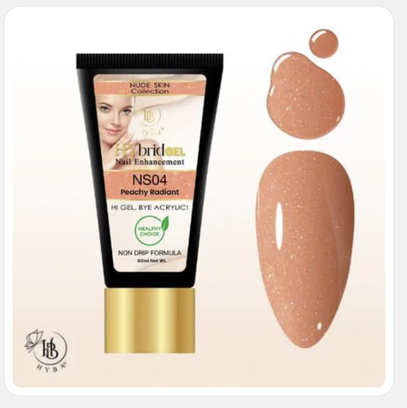 HyGEL Hybrid Nail Gel, Nude Skin Collection SINGLES, 60ml (Peachy Radiant, NS04) Beauty & Personal Care HYBA