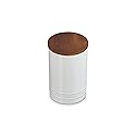 Le Creuset Signature Salt Cellar and Storage Canister with Wood Lid, 26 oz., White