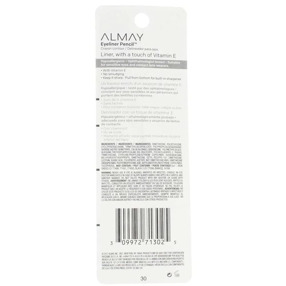 ALMAY Eyeliner Pencil, Brown [207], 0.01 oz (Pack of 14)