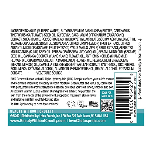 Beauty Without Cruelty Skin Renewal Moisturizing Lotion 4 oz
