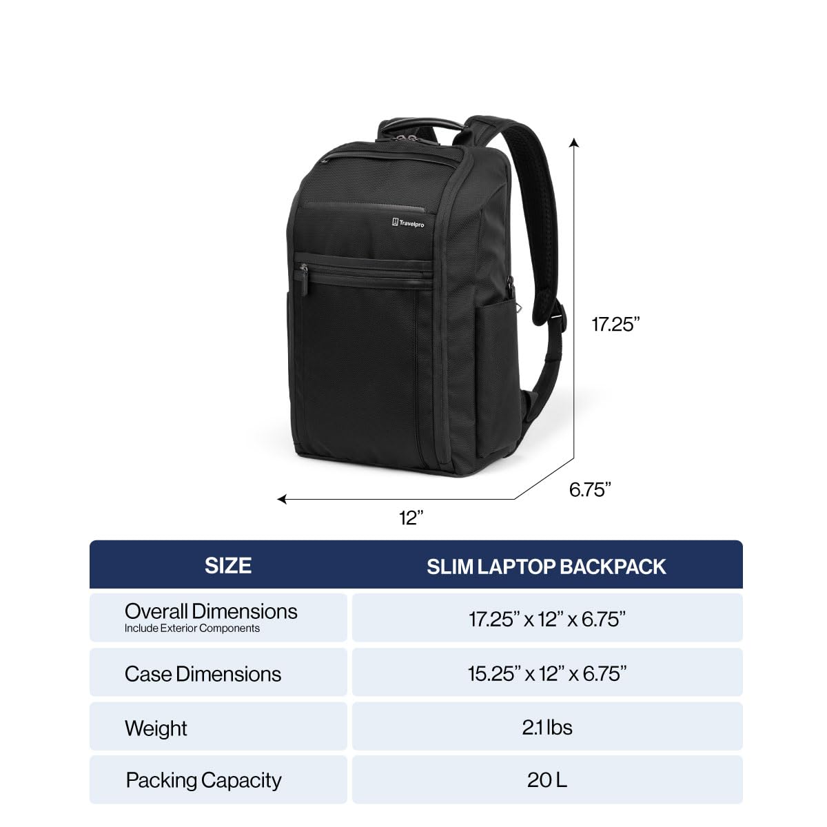 Travelpro Crew Executive Choice 3 Slim Backpack fits up to 15.6 Laptops and Tablets, Men and Women, Water-Resistant, Titanium Grey