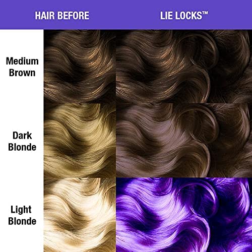 MANIC PANIC Classic Lie Locks Semi Permanent Hair Color - Medium Indigo Purple Hair Dye for Women & Men That Lasts 4-6 Weeks - Vegan, Ammonia
