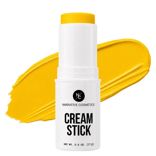 Narrative Cosmetics Cream Stick Face & Body Paint - Yellow - Professional Full-Coverage SFX Makeup for Halloween, Cosplay & Theater, 0.6 oz (17 g)