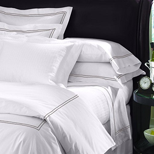 Sferra Grande Hotel Sheet Set - Cal King - White/Grey