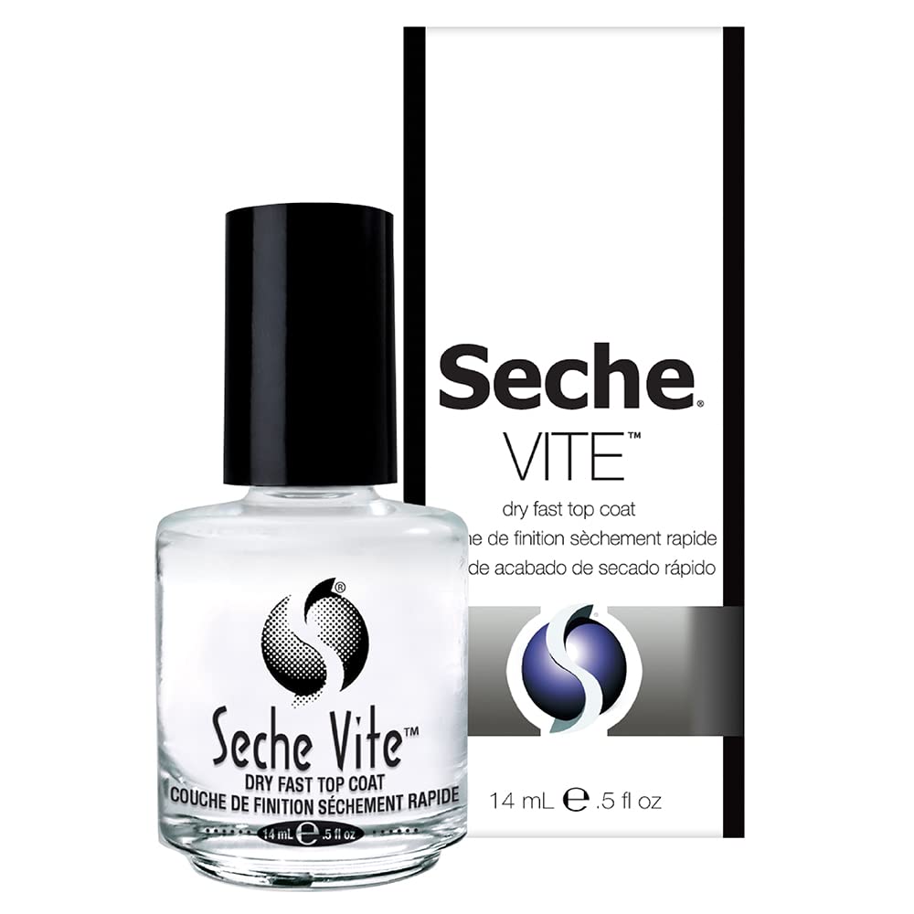 Seche Vite Dry Fast Top Coat - Quick Dry Clear Nail Polish Top Coat for High Gloss Shine, Long-Lasting Manicure, Made in the USA, 0.5 fl oz Beauty & Personal Care Seche